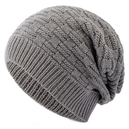 Long Size Knitted Cap New Unisex Winter Hat Solid Bonnet Cap For Men And Women Casual Beanies 7