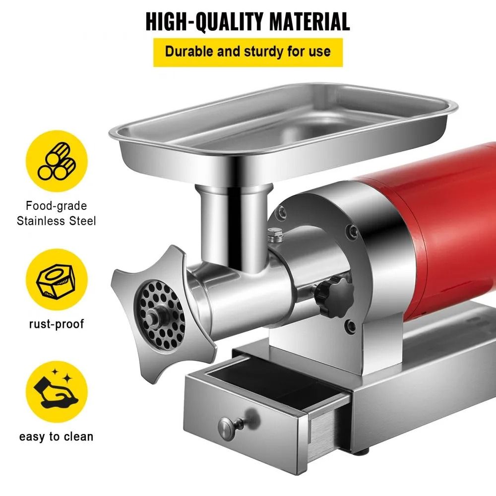 Electric Meat Grinder Hour Meat Mincer HP Heavy Duty Grinder With Grinding Plates Sausage Maker 8