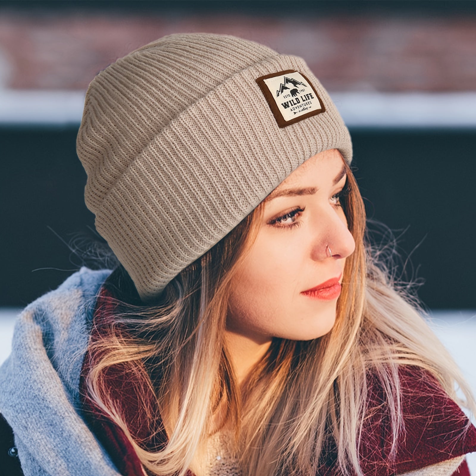Tactical Outdoor Fleece Sports Hat, Windproof Winter Cap for Men and Women, Warm Hiking Camping Fishing Cycling Beanie