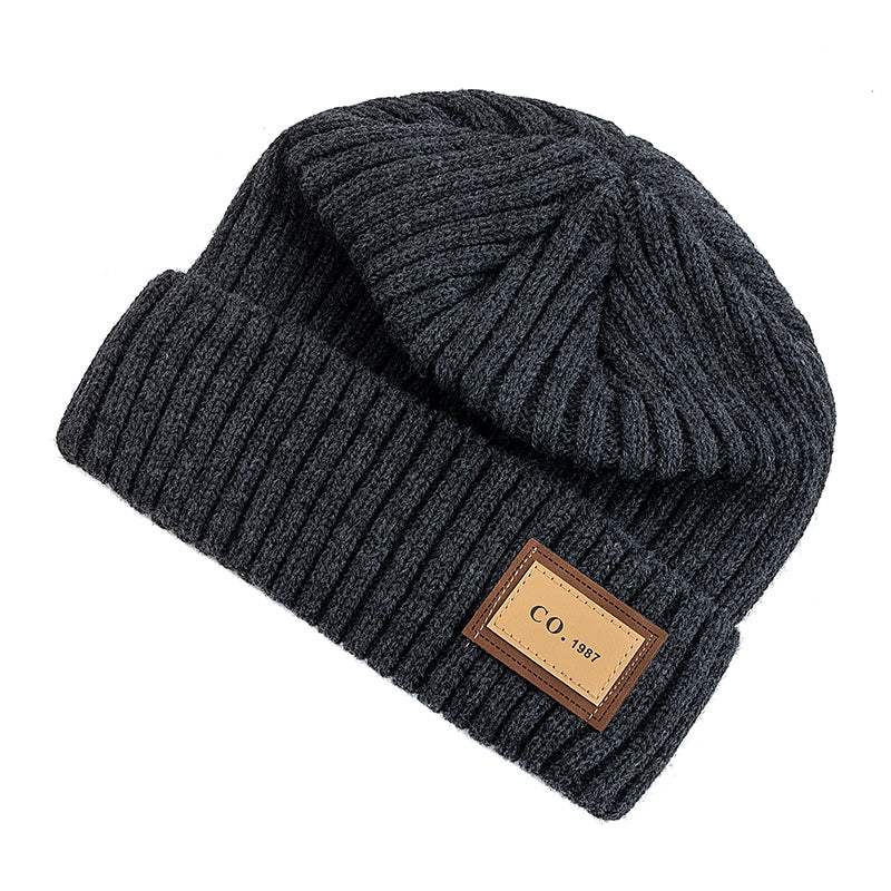 Knitted Winter Beanie Hat, Unisex Warm Cap with Plush Fur Lining, Outdoor Ski Sports Hat for Men Women