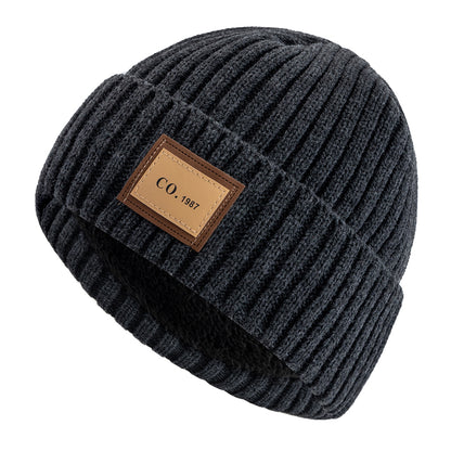 Knitted Winter Beanie Hat, Unisex Warm Cap with Plush Fur Lining, Outdoor Ski Sports Hat for Men Women