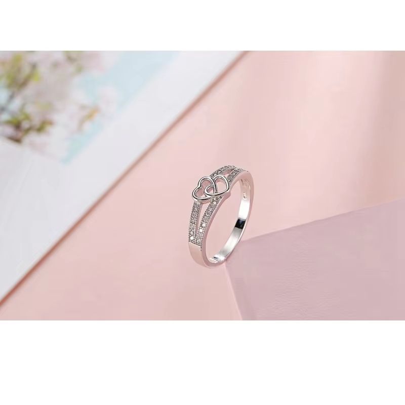 Sweet Cross Love Sterling Silver Ring For Women Romantic Proposal And Engagement Jewelry 1