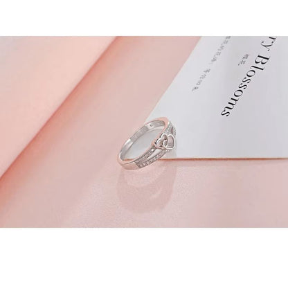 Sweet Cross Love Sterling Silver Ring For Women Romantic Proposal And Engagement Jewelry 2