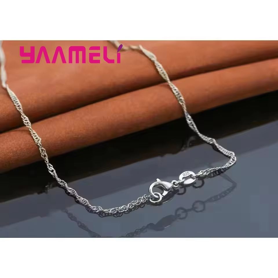 Classic Bridal Jewelry Set For Women  Sterling Silver Color Cubic Zirconia Necklace  Crystal Stud E 4
