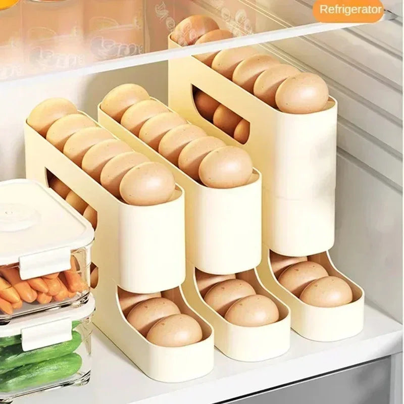 Layer Slide Egg Storage Box Ladder Style Egg Box Organiser Large Capacity Automatic Egg Rolling Mac 2