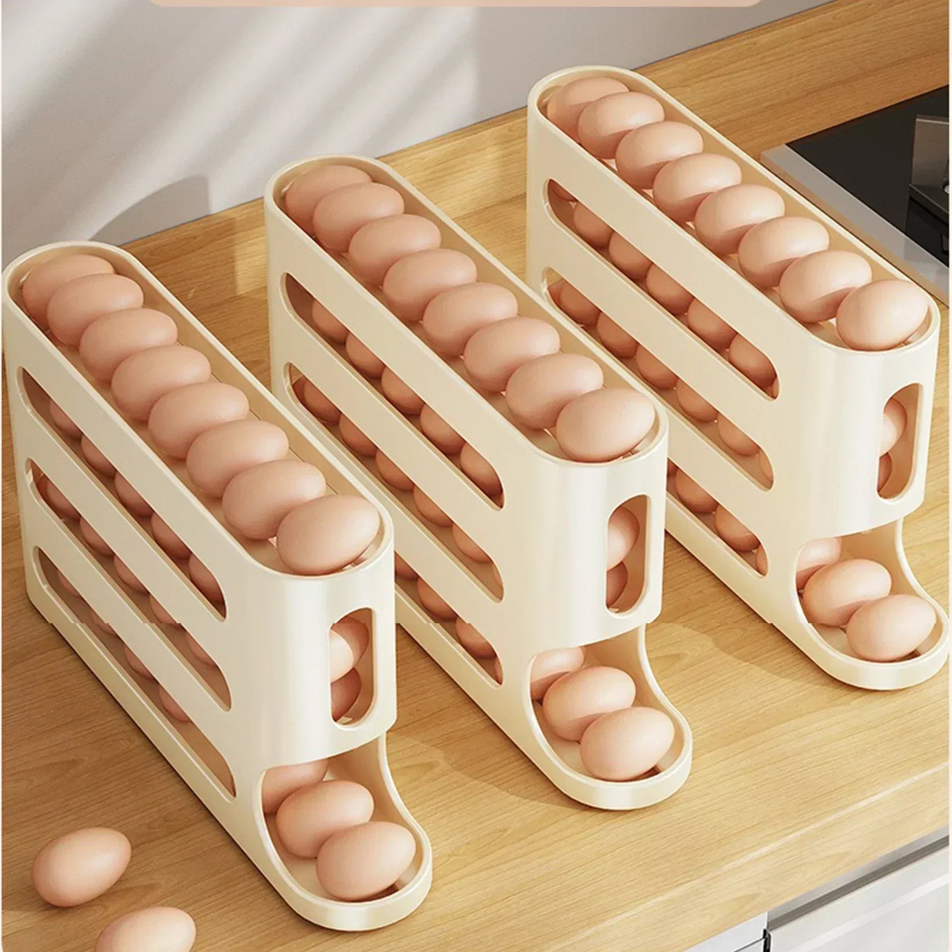 Layer Slide Egg Storage Box Ladder Style Egg Box Organiser Large Capacity Automatic Egg Rolling Mac 4