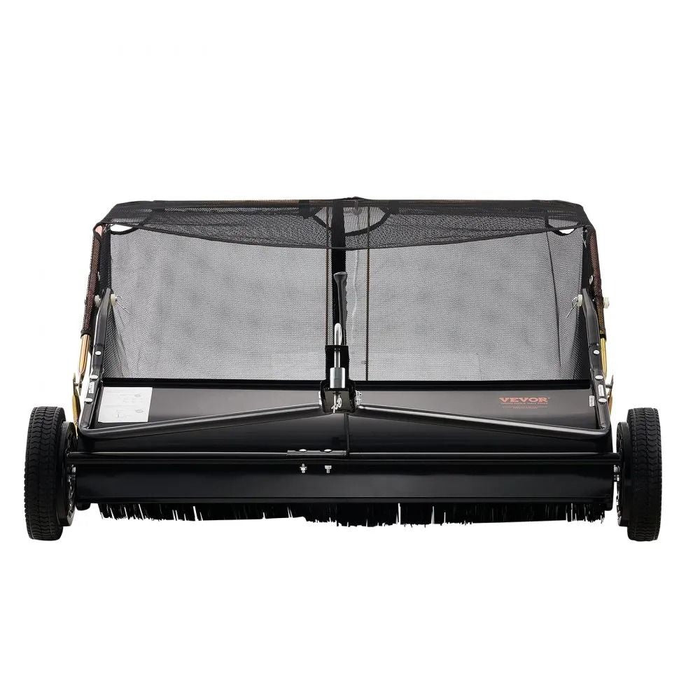 Heavy Duty Pull Behind Lawn Sweeper Adjustable Height Yard Collector Leaf And Grass Sweeper 8