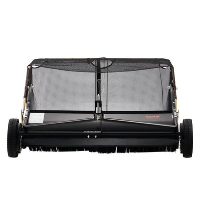 Heavy Duty Pull Behind Lawn Sweeper Adjustable Height Yard Collector Leaf And Grass Sweeper 8