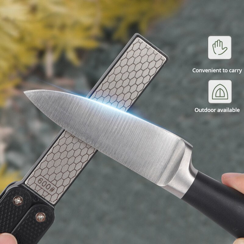 Portable Double Side Grindstone, Professional Diamond Knife Sharpener, Kitchen Folding Pocket Sharpening Stone