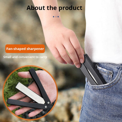 Portable Double Side Grindstone, Professional Diamond Knife Sharpener, Kitchen Folding Pocket Sharpening Stone