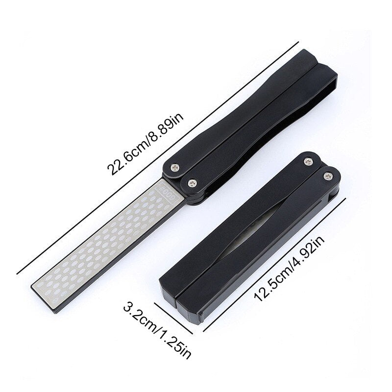 Portable Double Side Grindstone, Professional Diamond Knife Sharpener, Kitchen Folding Pocket Sharpening Stone