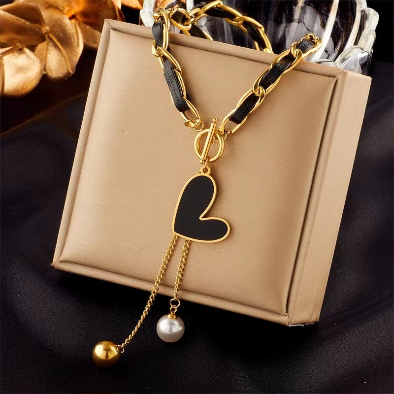 Butterfly Moon Lock Layered Necklace  316L Stainless Steel Choker With Blue Eye Pendant For Women 10