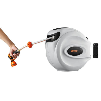 Automatic Retractable Garden Hose Reel 100 Ft X 12 Inch Wall Mounted Hose Reel 180 Swivel Bracket S 8