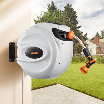 Automatic Retractable Garden Hose Reel 100 Ft X 12 Inch Wall Mounted Hose Reel 180 Swivel Bracket S 6