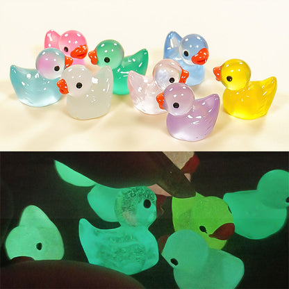 50 Mini Ducks Glow In Dark Luminou Fairy Garden Accessories Micro Landscape Night Glowing Figurines 3