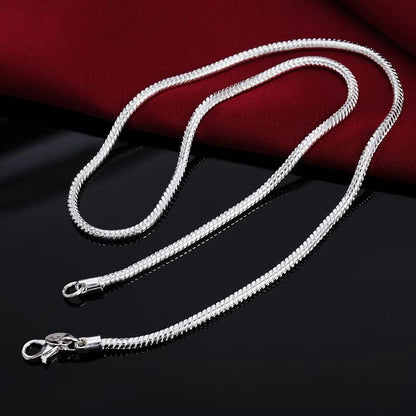 Solid Snake Chain Necklace 4560cm Silver Color  1mm 2mm 3mm Unisex Pendant Necklace Chain 2