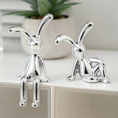 Cartoon Rabbit Ornaments, Long-Eared Sticky Statue, Living Room Bedroom Car Desktop Decoration