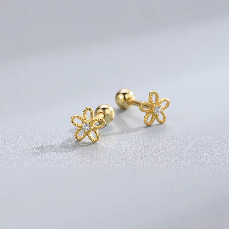 Hypoallergenic Heart Cartilage Earrings For Women  Screw Back Helix Stud Earrings For Sensitive Ear 12