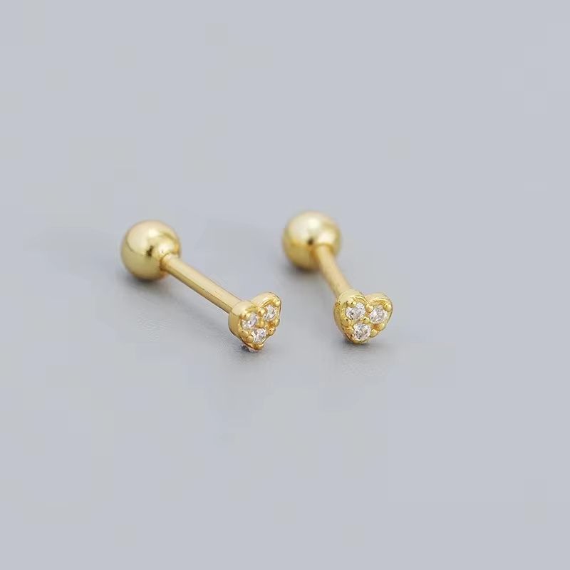 Hypoallergenic Heart Cartilage Earrings For Women  Screw Back Helix Stud Earrings For Sensitive Ear 19