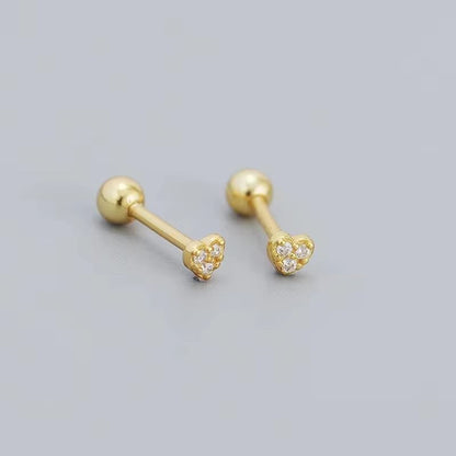 Hypoallergenic Heart Cartilage Earrings For Women  Screw Back Helix Stud Earrings For Sensitive Ear 19