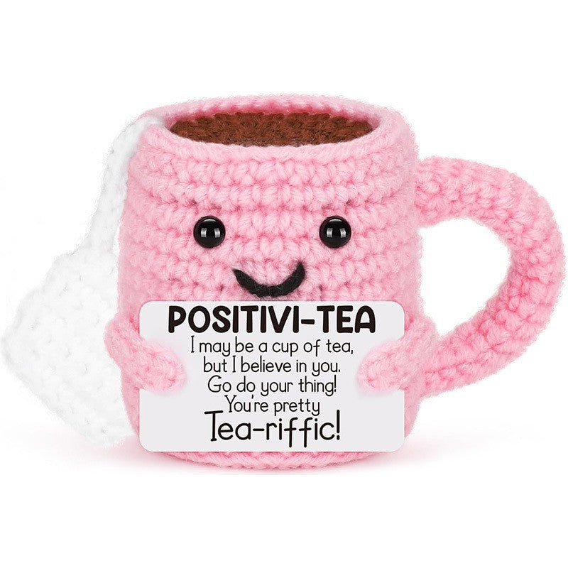Funny Crochet Coffee Dolls Handmade Emotional Support Doll Desktop Ornament Christmas Gifts Home De 8