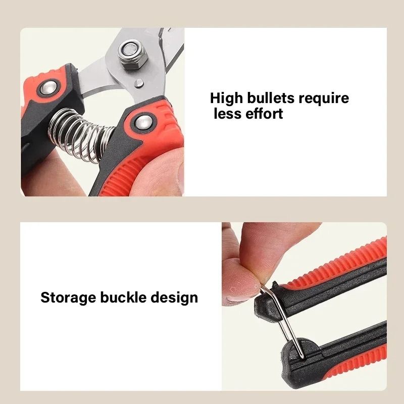 Stainless Steel Pruning Shears Non Slip Handle Branch Scissors 4