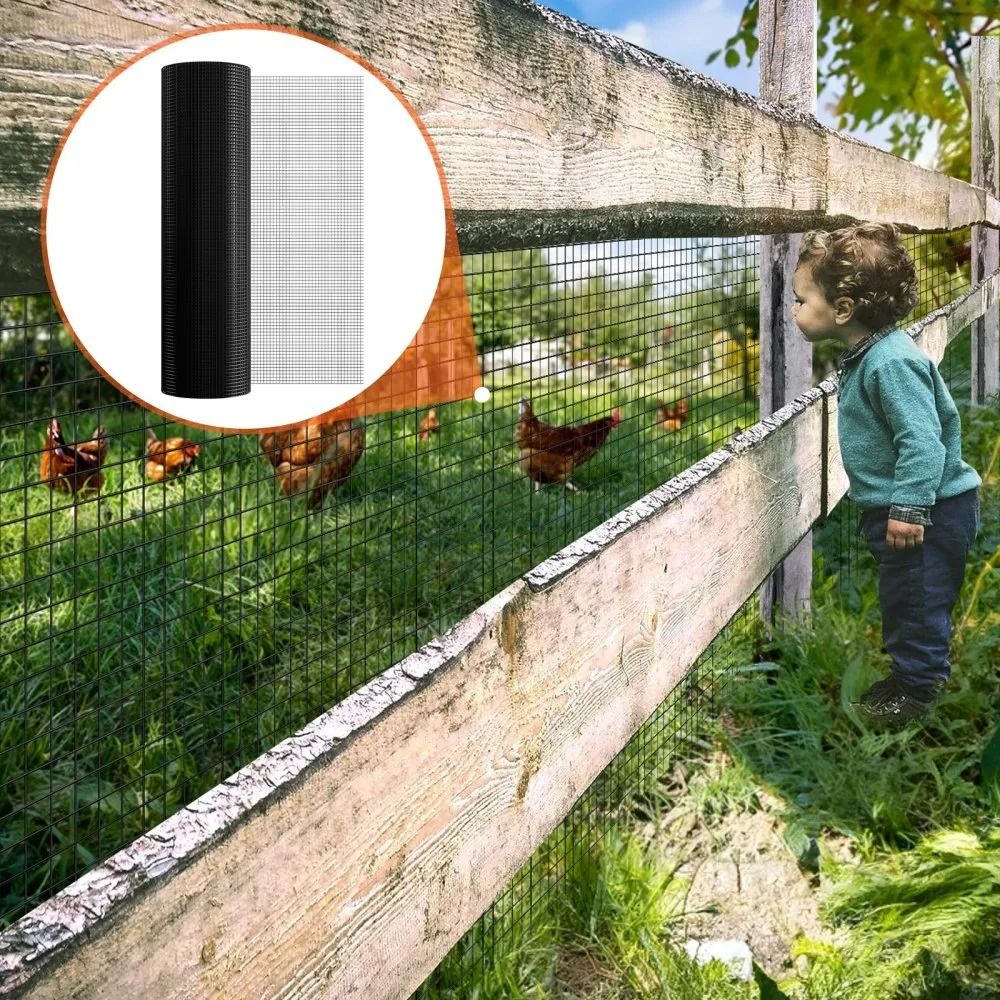 Chicken Wire Fence Roll Hardware Cloth 48 X 100 Galvanized Wire Mesh Roll Vinyl Coating Metal Wire  1