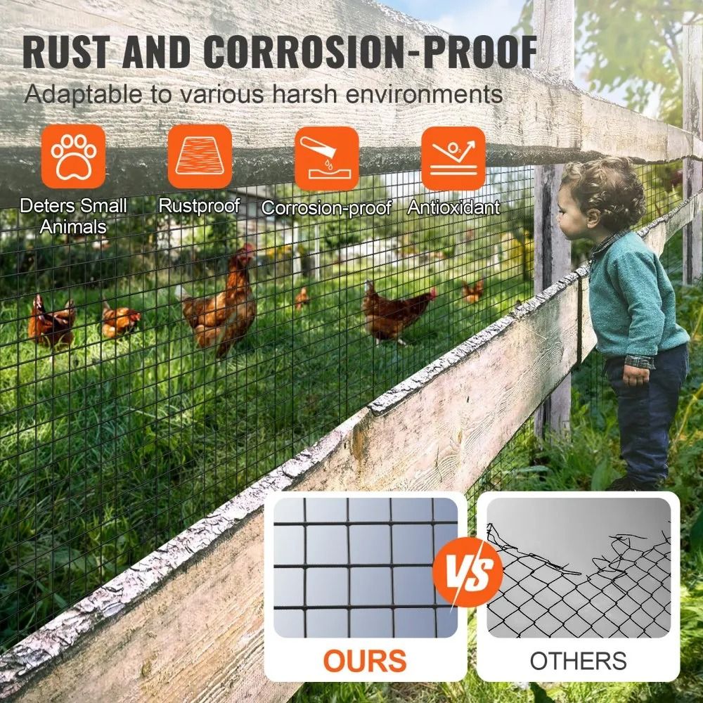 Chicken Wire Fence Roll Hardware Cloth 48 X 100 Galvanized Wire Mesh Roll Vinyl Coating Metal Wire  4