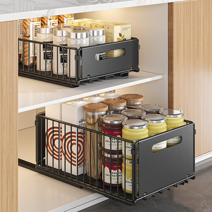 Kitchen Storage Rack, Pull-out Storage Box, Home Seasoning Rack, Deep Cabinet Storage, Internal Basket