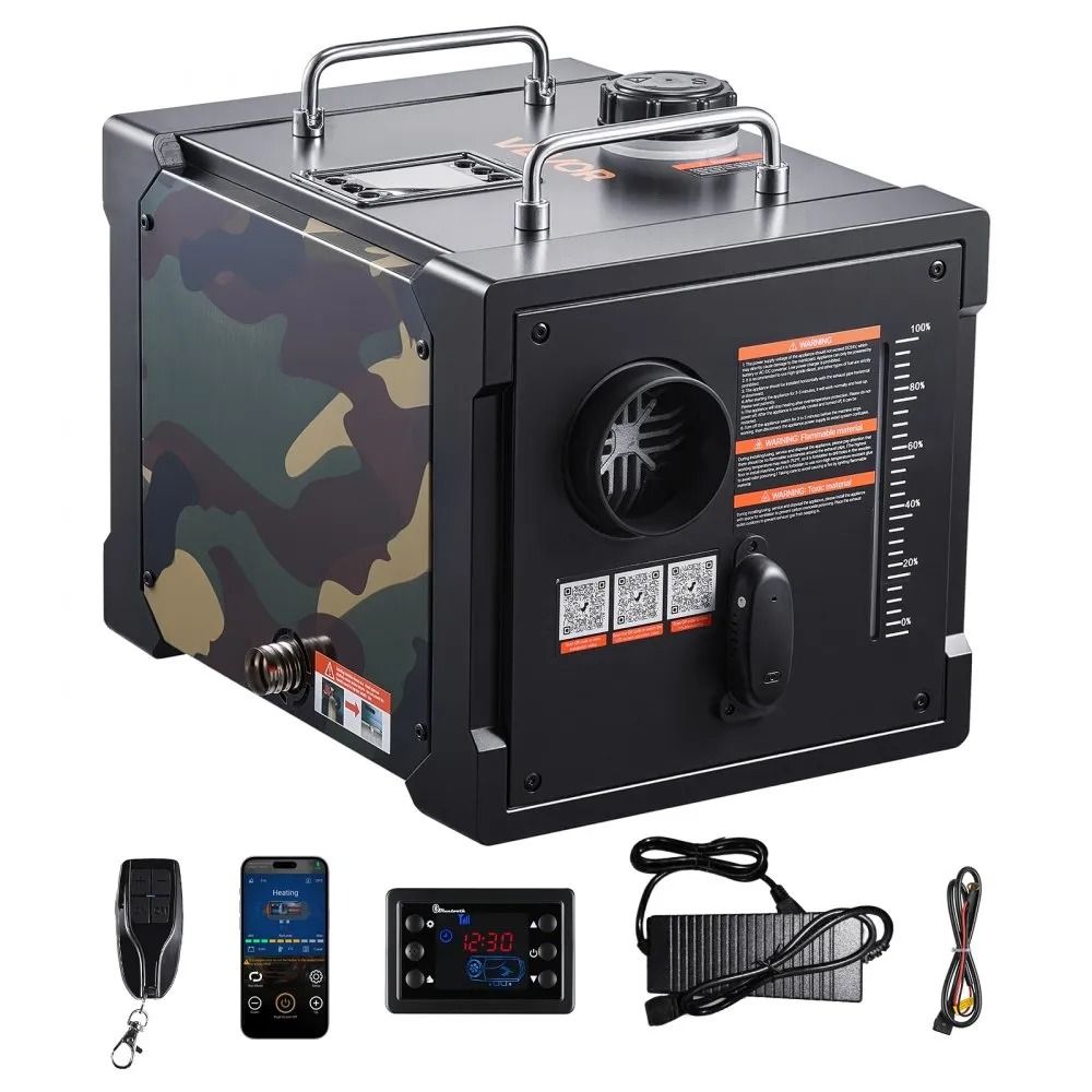 All in One Portable Diesel Heater, Diesel Air Heater, Bluetooth App Control, LCD Screen, Remote Control, Fuel Tank