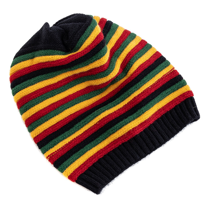 Winter Hats Keep Warm Beanie, New Women Slouchy, Casual Knitted Cap, Striped Design