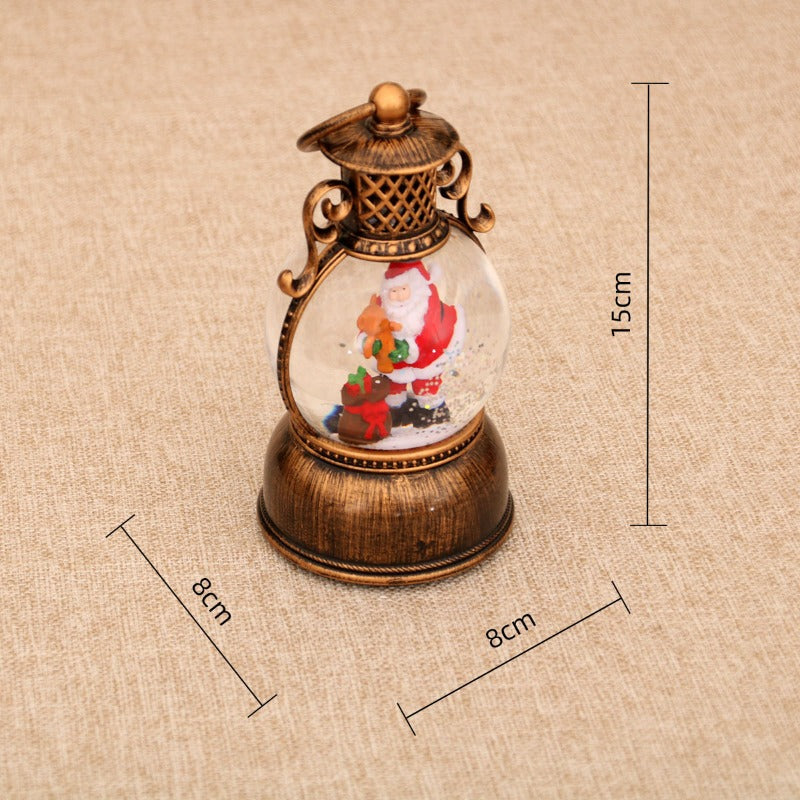 Santa Claus with Music Floating, Snow Ornaments Christmas Tree, Luminous Bedside Lamp Snowman, Night Light New Year Gift
