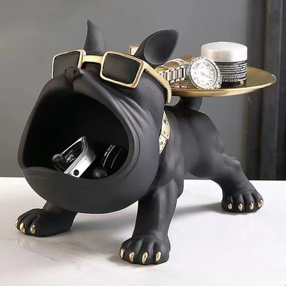 Bulldog Figurine, Dog Statue, Home Decor, Resin Craft, Animal Ornament, Puppy Sculpture, Storage Box