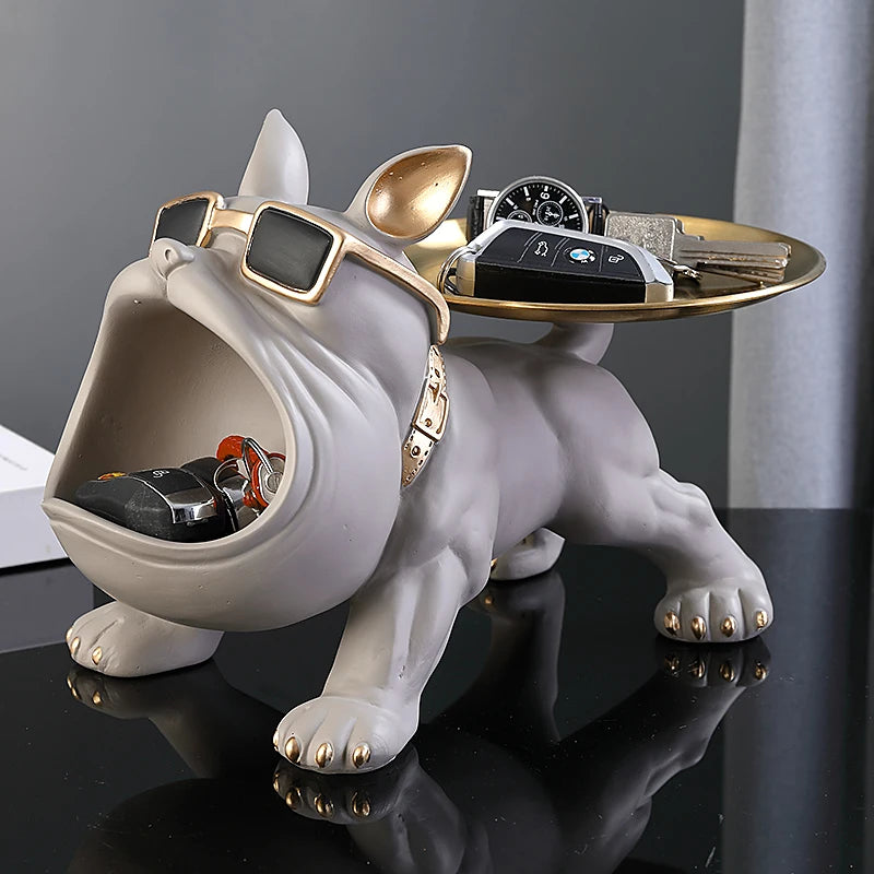 Bulldog Figurine Dog Statue Home Decor Resin Craft Animal Ornament Puppy Sculpture Storage Box 1