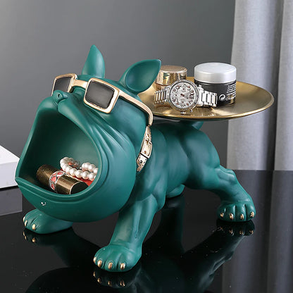 Bulldog Figurine Dog Statue Home Decor Resin Craft Animal Ornament Puppy Sculpture Storage Box 2