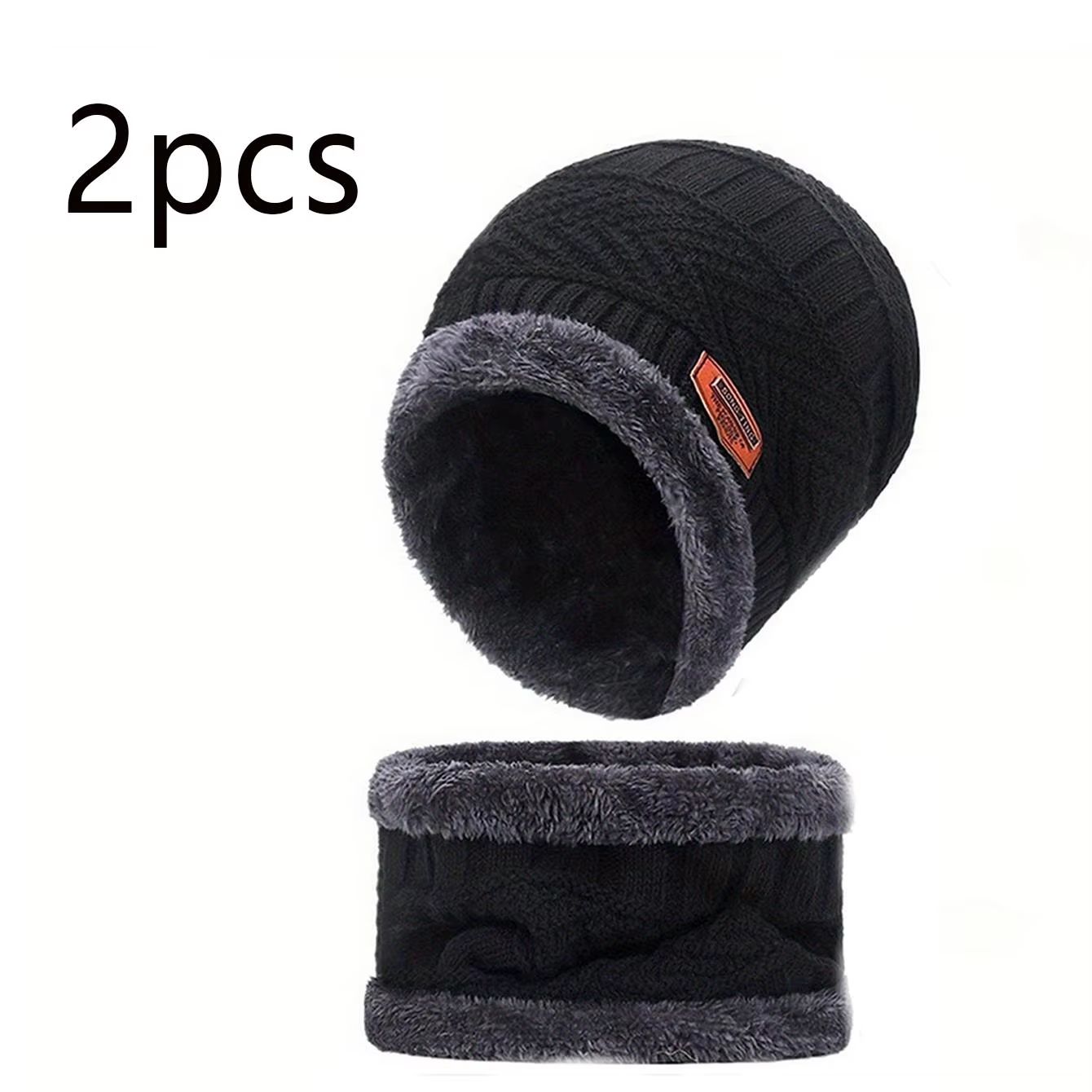 4pcs Velvet Winter Hat And Scarf Set With Warm Beanie And Gloves  Unisex Neck Warmer Outdoor Cold W 7