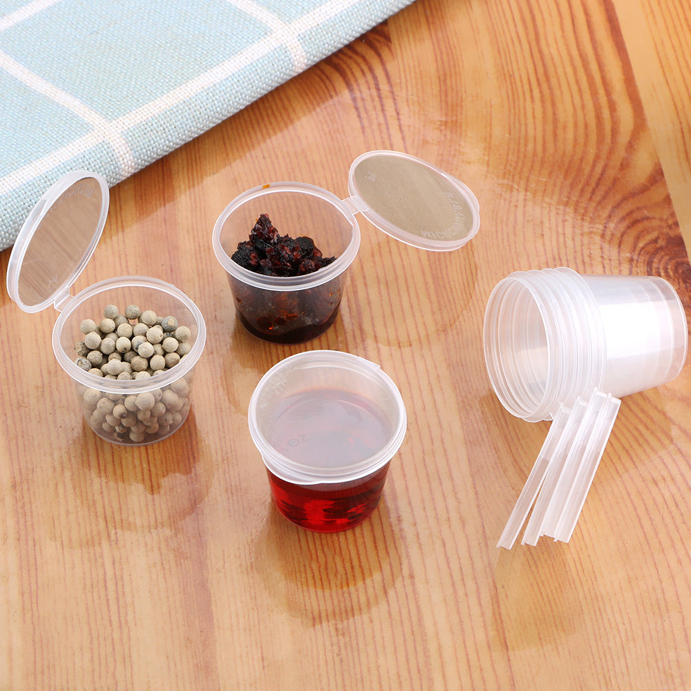 Lids, Kitchen Organiser, Disposable Sauce Pot, Small Sauce Container Box, Plastic Clear, Chutney, Chilli Sauce Cups