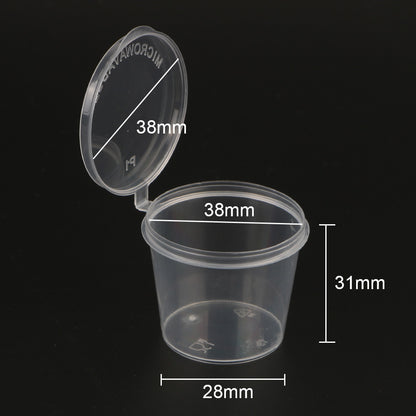Lids, Kitchen Organiser, Disposable Sauce Pot, Small Sauce Container Box, Plastic Clear, Chutney, Chilli Sauce Cups
