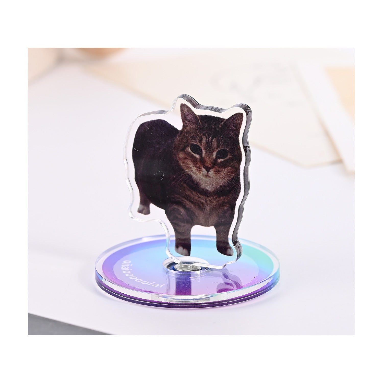 Cute Cat Acrylic Rotating Kitten Stand, Desk Decoration, Home Decor, Car, Motorcycle, Kids, Adults Gifts