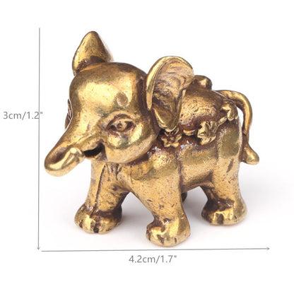 Antique Bronze Elephant Figurines Miniature Tea Pet Solid Copper Home Decor Table Ornament Animal C 4