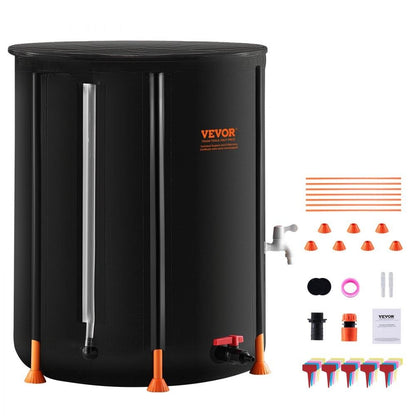 Collapsible Rain Barrel, Rain Catcher with Spigots, Overflow Kit
