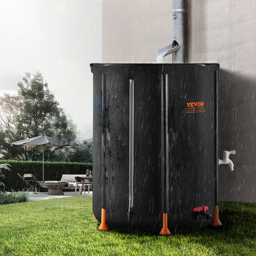 Collapsible Rain Barrel Rain Catcher With Spigots Overflow Kit 4