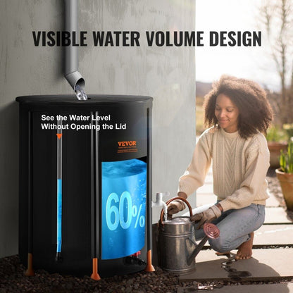 Collapsible Rain Barrel Rain Catcher With Spigots Overflow Kit 2