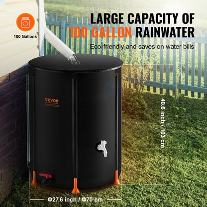 Collapsible Rain Barrel Rain Catcher With Spigots Overflow Kit 3