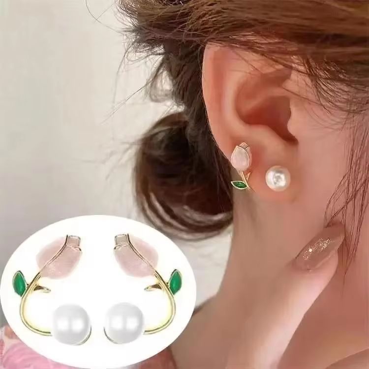 Korean Fashion Crystal Heart Zircon Earrings For Women 925 Silver Needle 11