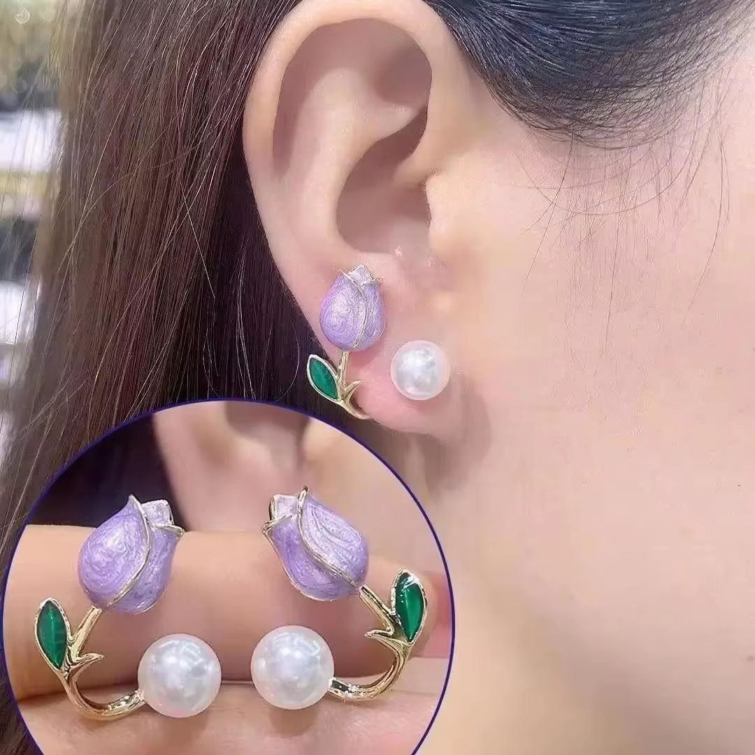 Korean Fashion Crystal Heart Zircon Earrings For Women 925 Silver Needle 12
