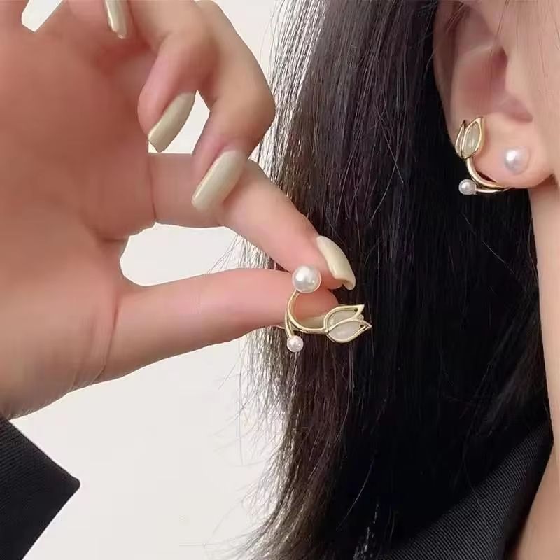 Korean Fashion Crystal Heart Zircon Earrings For Women 925 Silver Needle 17