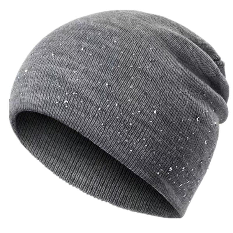 Fall Hat Stylish  Shiny Rhinestone Decor Women Casual Winter Outdoor Streetwear Knitted Beanie 5