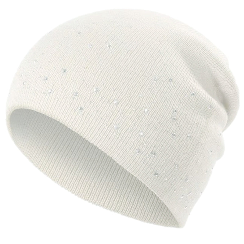 Fall Hat Stylish  Shiny Rhinestone Decor Women Casual Winter Outdoor Streetwear Knitted Beanie 7