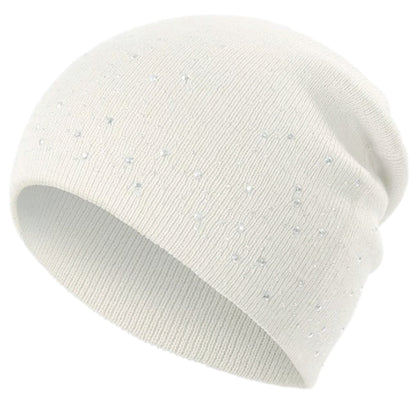 Fall Hat Stylish  Shiny Rhinestone Decor Women Casual Winter Outdoor Streetwear Knitted Beanie 7